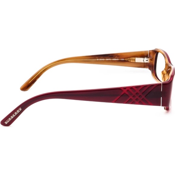 Burberry Woman’s Eyeglasses B 2043 3075 Oxblood Rectangular Frame - Picture 2 of 7
